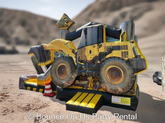Bulldozer Construction Wet/Dry Combo - Bounce House & Inflatable Hire ...