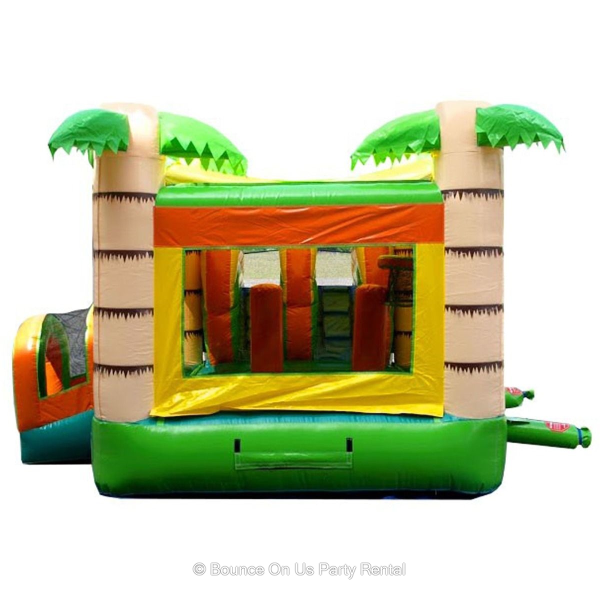 Tropical Bounce House and Double Dry Slide Combo Bounce House